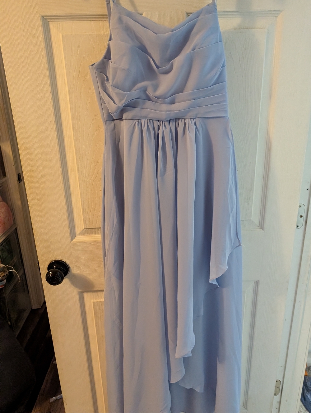 New Light Blue Chiffon Evening Dress
